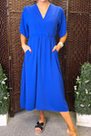 JODIE Plain Pocket Dress - Royal Blue