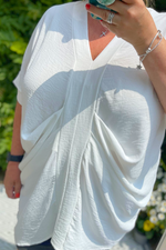 MARION Drape Detail Top - White