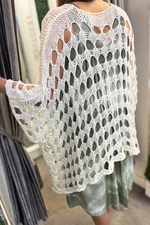 NADINE Open Knit Top - White