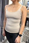 LAURIE Plain Vest Top - Beige