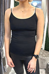 LAURIE Plain Vest Top - Black