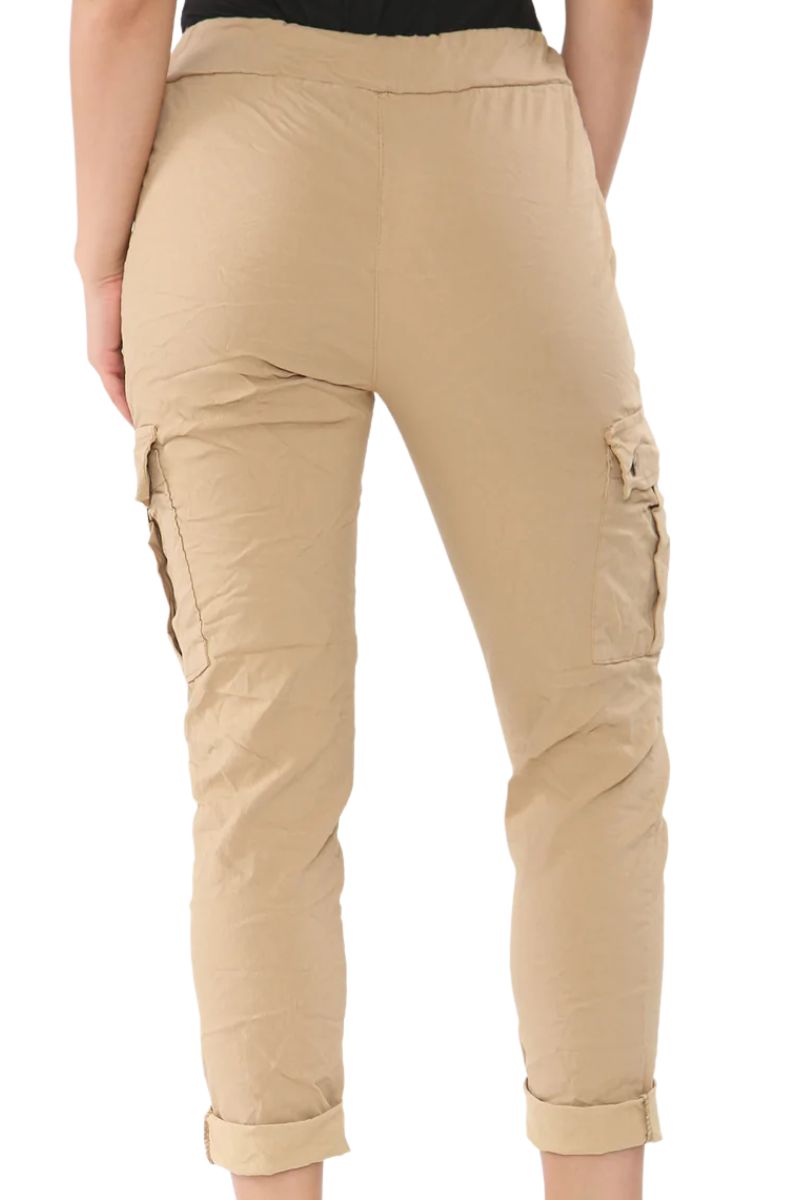 KIRSTY Cargo Magic Trousers - Camel