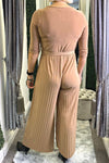 MATILDA Pleated Jumpsuit - Camel