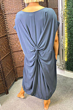 ALEXANDRA Tie Knot Dress - Charcoal
