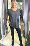 TAYLOR Plain Top - Charcoal Grey