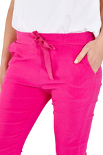 CARMEN Cropped Plain Magic Trousers - Fuchsia