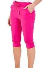 CARMEN Cropped Plain Magic Trousers - Fuchsia
