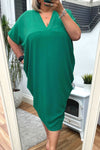 ANITA V Neck Dress - Jade Green