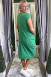 YASMIN Plain T-Shirt Dress - Jade Green