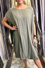 ALEXANDRA Tie Knot Dress - Khaki
