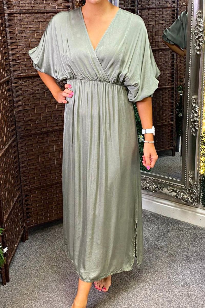SONIA Plain Maxi Dress - Khaki