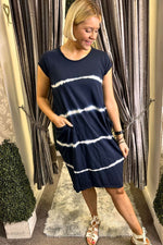 CLEO Tie-Dye Dress - Navy