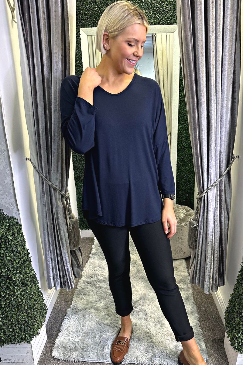 ISABEL Plain Top - Navy