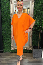ANITA V Neck Dress - Orange