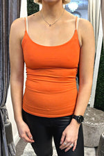 LAURIE Plain Vest Top - Orange