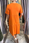 MELISSA Tiered Midi Dress - Orange
