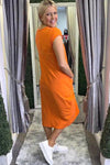 YASMIN Plain T-Shirt Dress - Orange