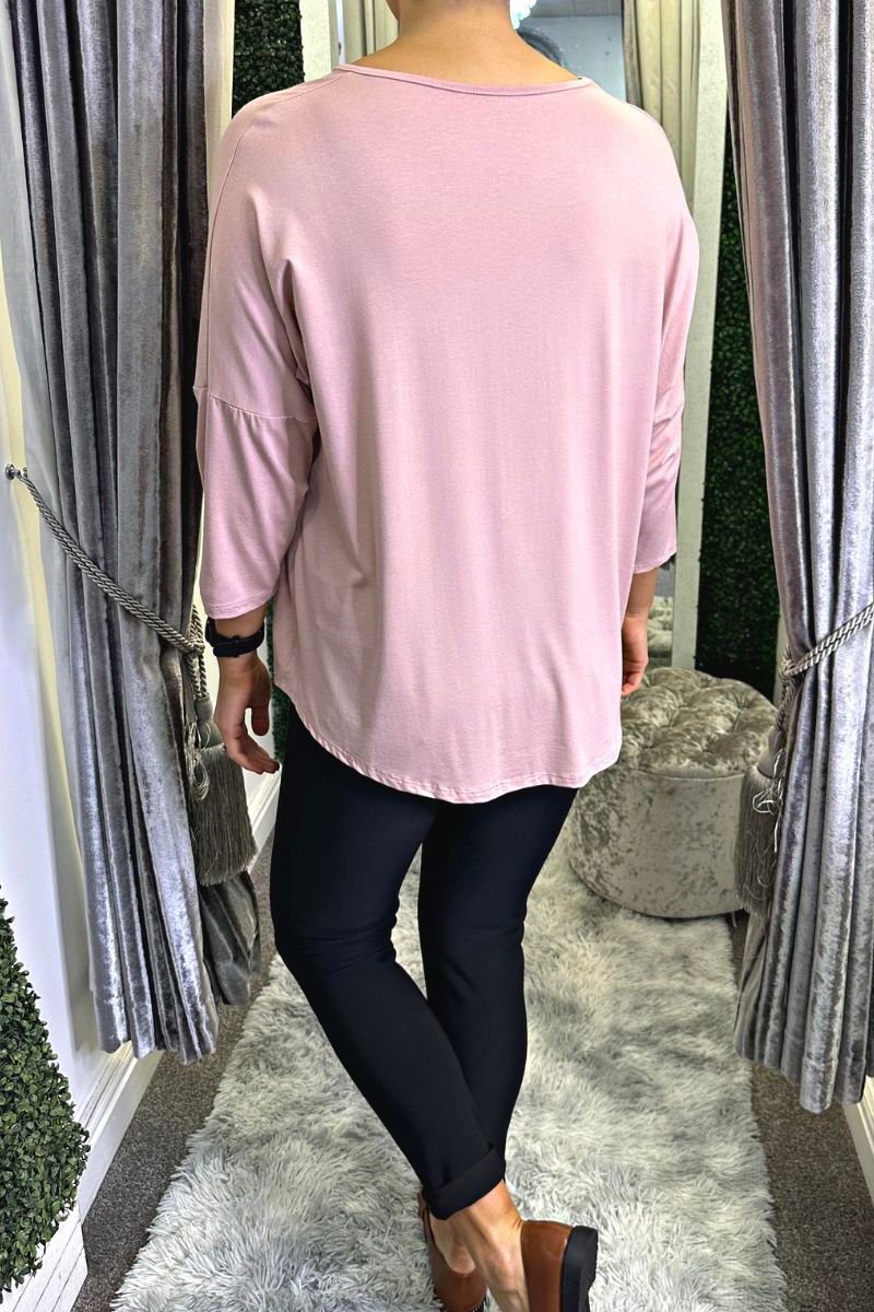 ISABEL Plain Top - Dusky Pink