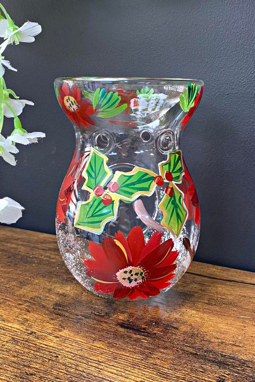 Poinsettia Hand Painted Wax Melter
