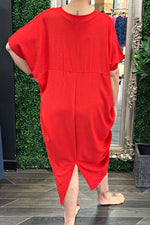ANITA V Neck Dress - Red