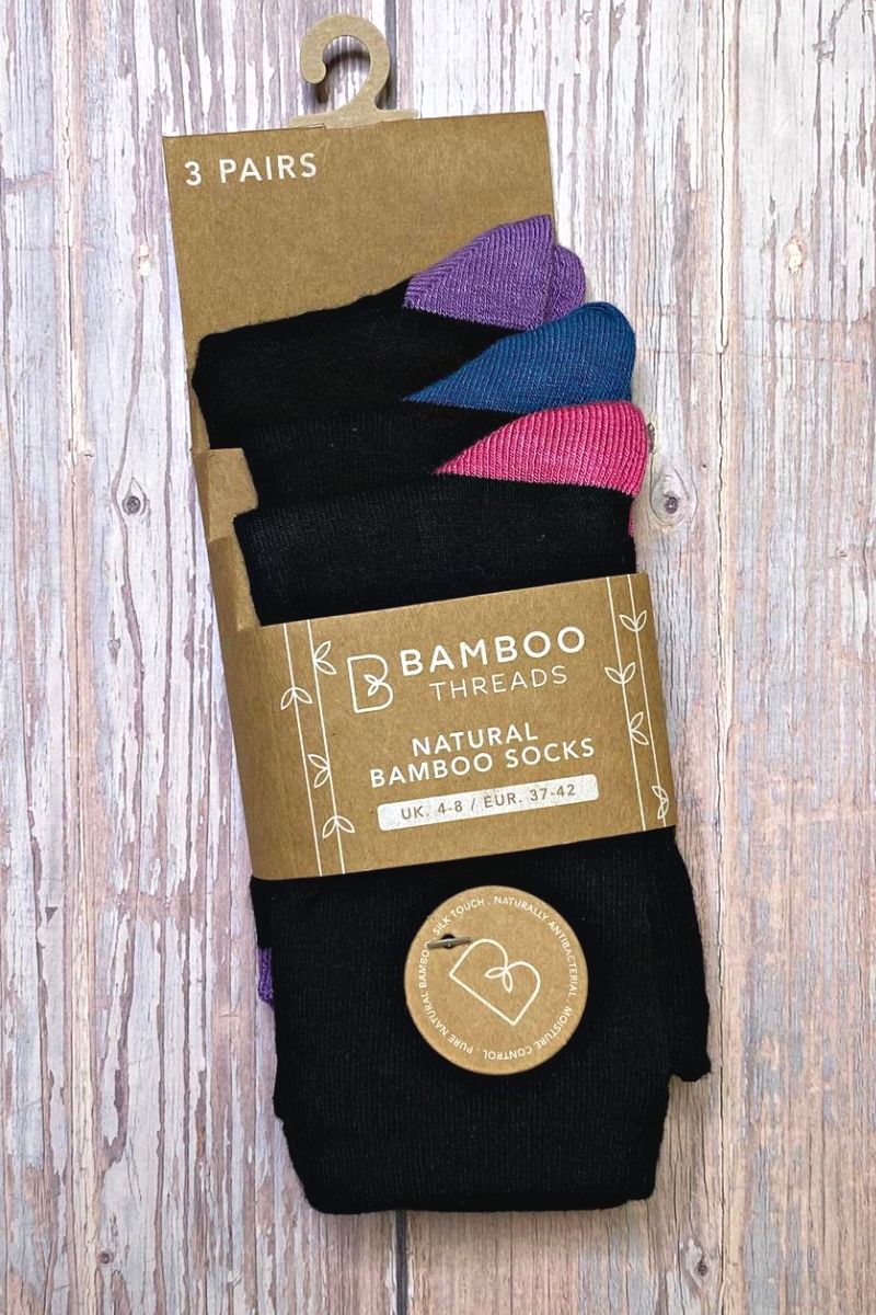 Bamboo Plain Socks (Pack of 3)  - KH04