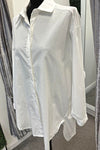 CHARLOTTE Oversized Plain Shirt - White