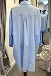CHARLOTTE Oversized Plain Shirt - Blue