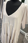 TASHA Tiered Smock Dress - Beige