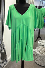 TASHA Tiered Smock Dress - Apple Green