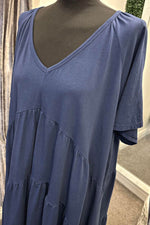 TASHA Tiered Smock Dress - Navy