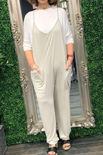 KEELEY Plain Cami Jumpsuit - Beige