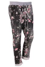 ALICIA Floral Jogger - Black