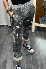 ALICIA Floral Jogger - Black