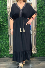 HARMONY Plain Maxi Dress - Black