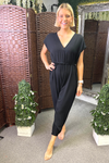 JOANNE V Neck Jumpsuit - Black