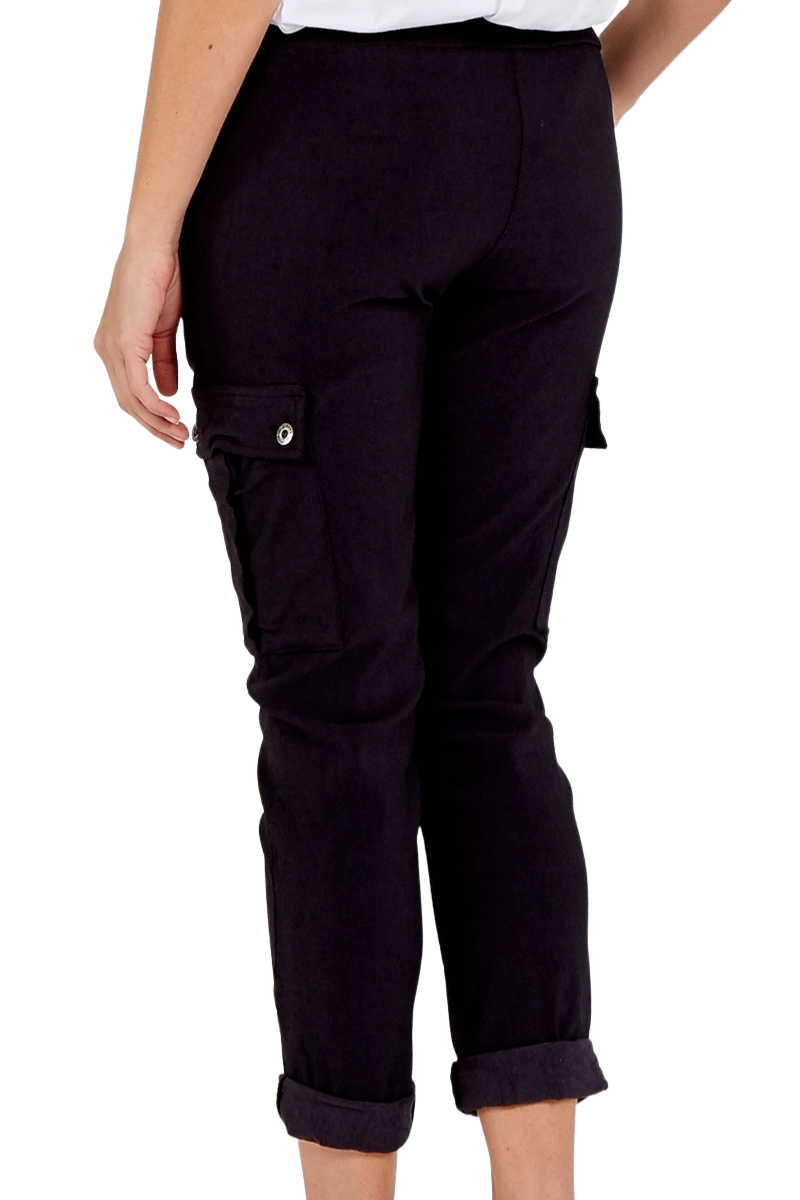 KIRSTY Cargo Magic Trousers - Black