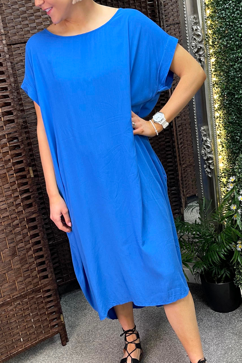 ALEXANDRA Tie Knot Dress - Royal Blue