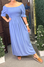 AMANDA Plain Dress - Denim Blue (NO RETURNS)