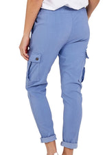 KIRSTY Cargo Magic Trousers - Denim Blue