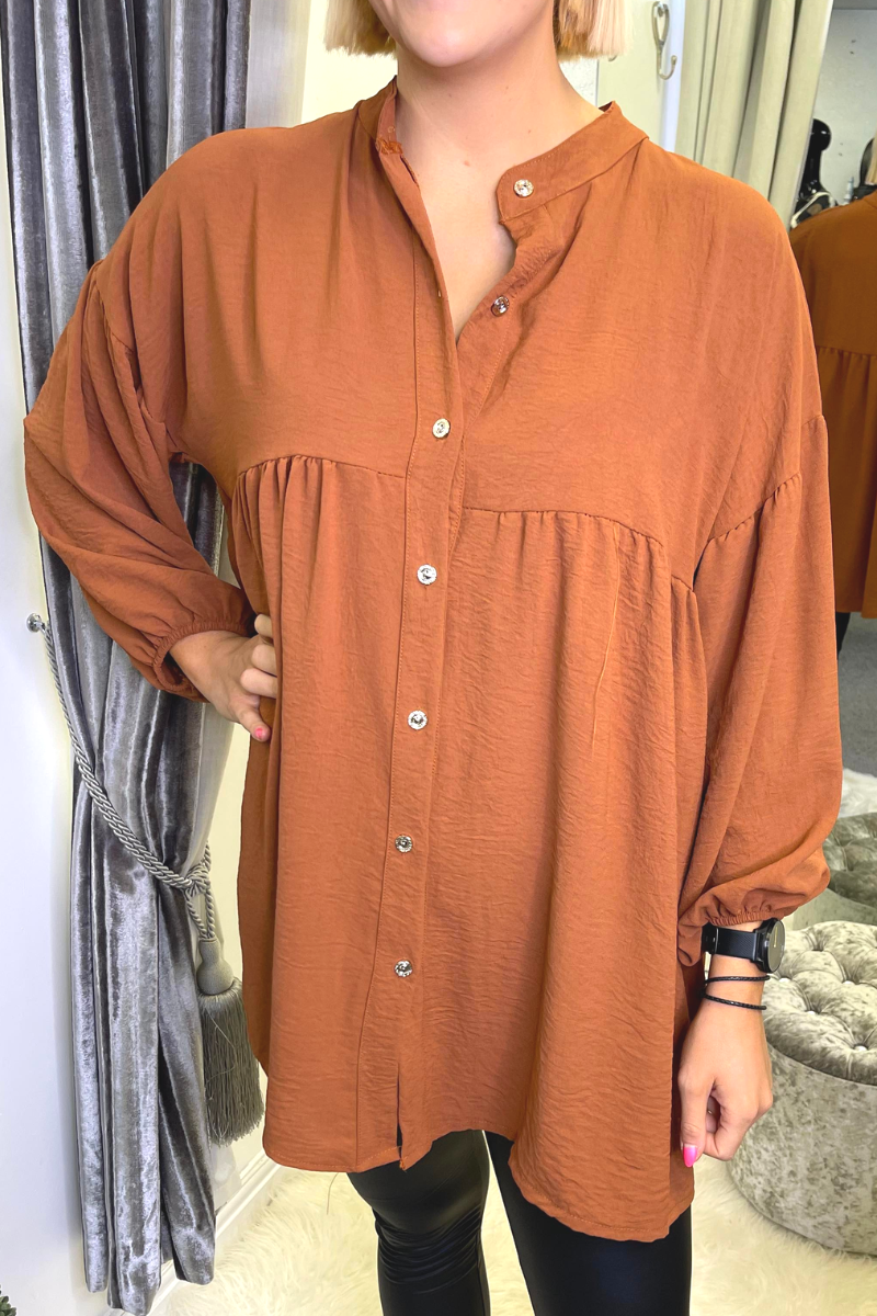HEIDI Plain Shirt - Rust