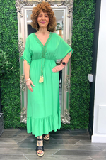HARMONY Plain Maxi Dress - Jade Green