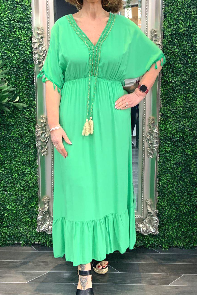 HARMONY Plain Maxi Dress - Jade Green