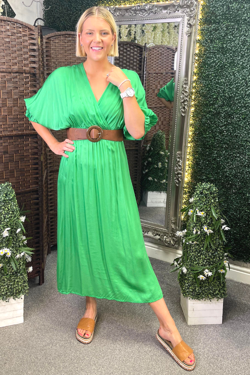 SONIA Plain Maxi Dress - Jade Green