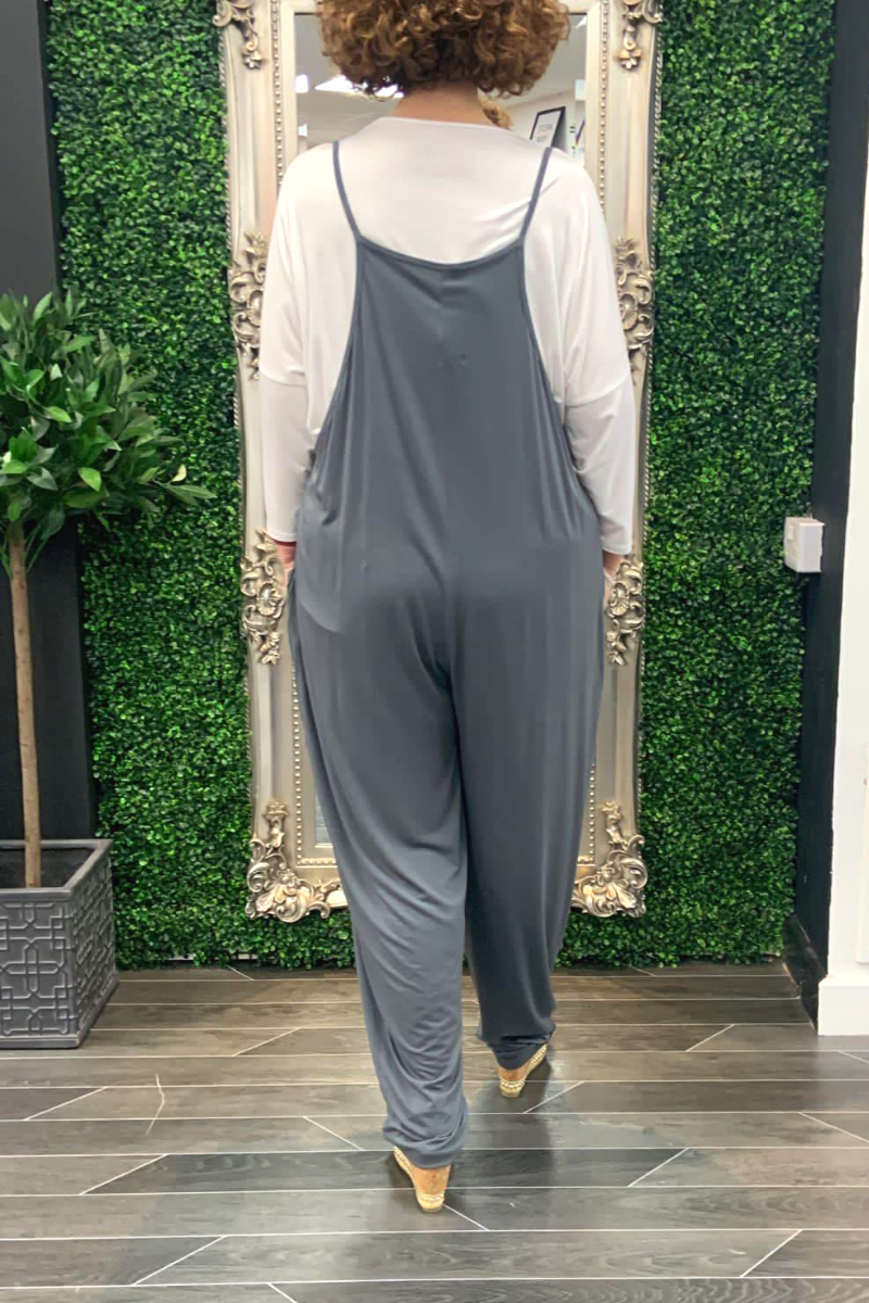 KEELEY Plain Cami Jumpsuit - Charcoal