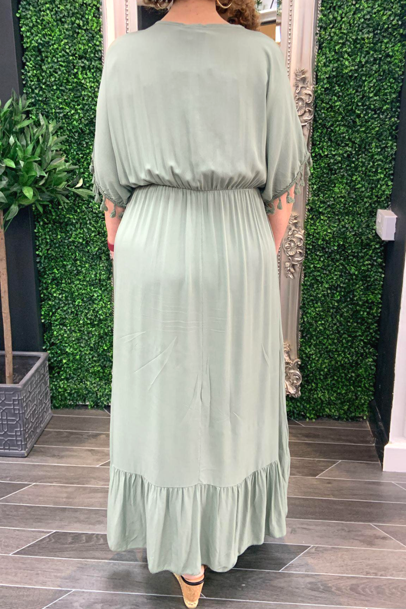 HARMONY Plain Maxi Dress - Khaki