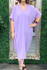 ANITA V Neck Dress - Lilac