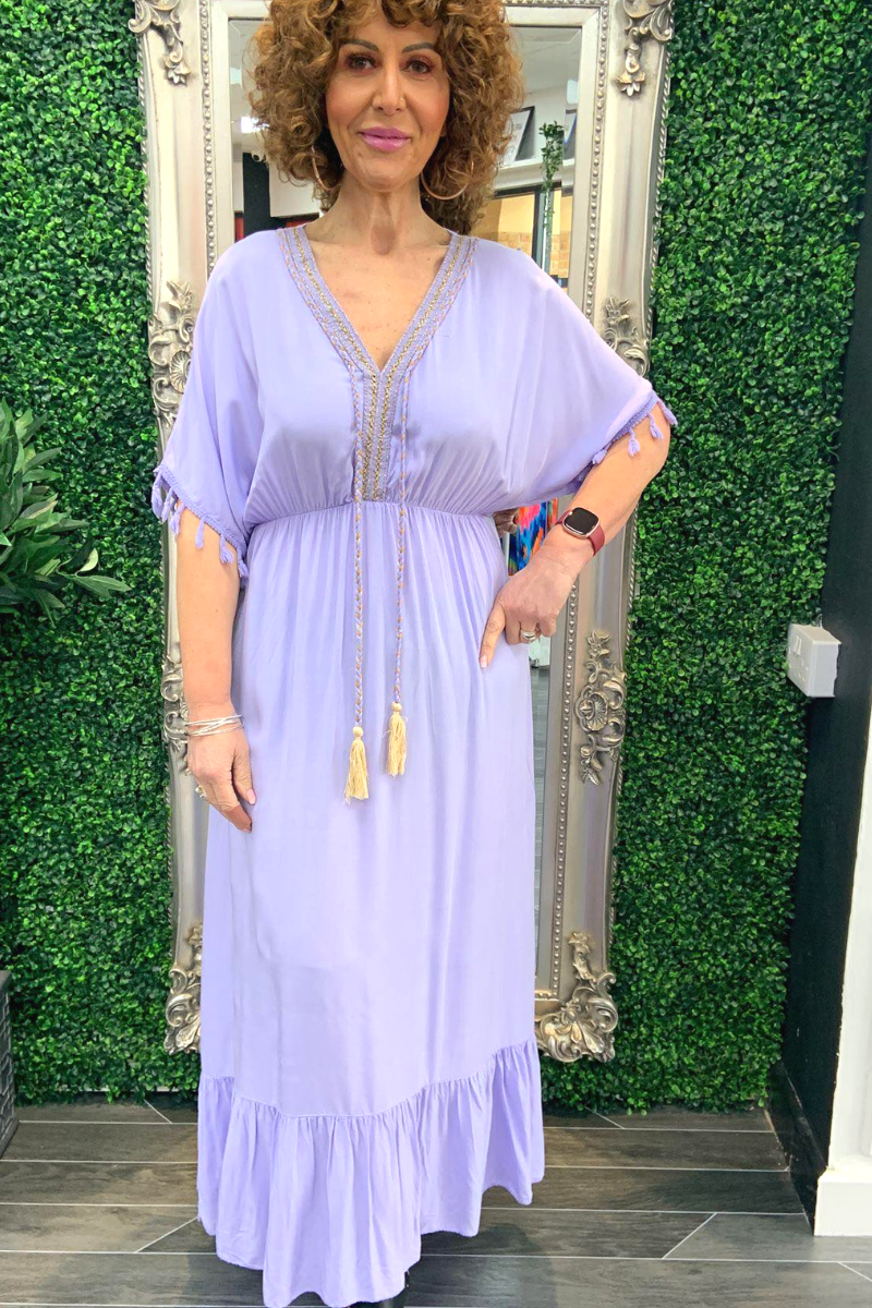 HARMONY Plain Maxi Dress - Lilac
