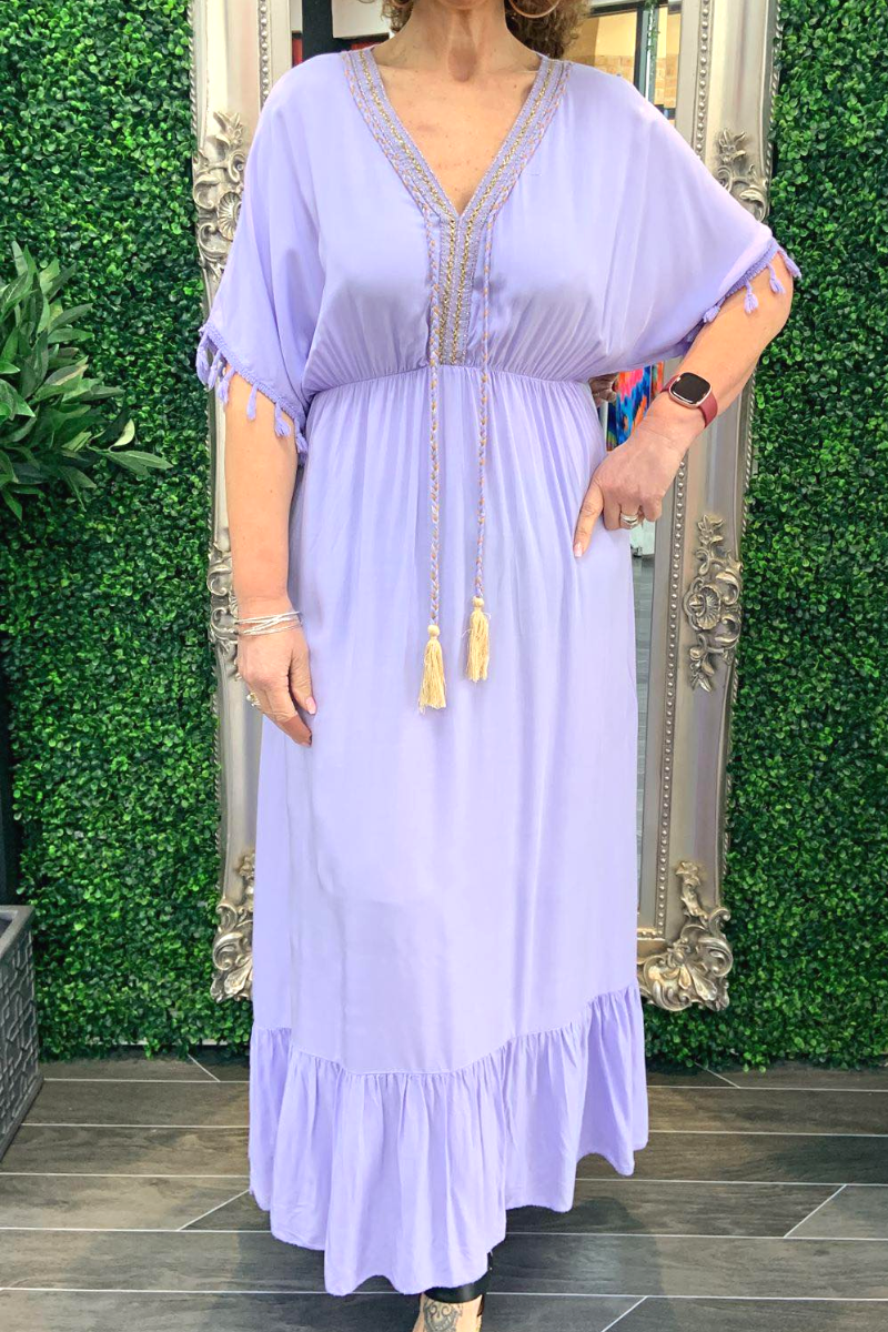 HARMONY Plain Maxi Dress - Lilac