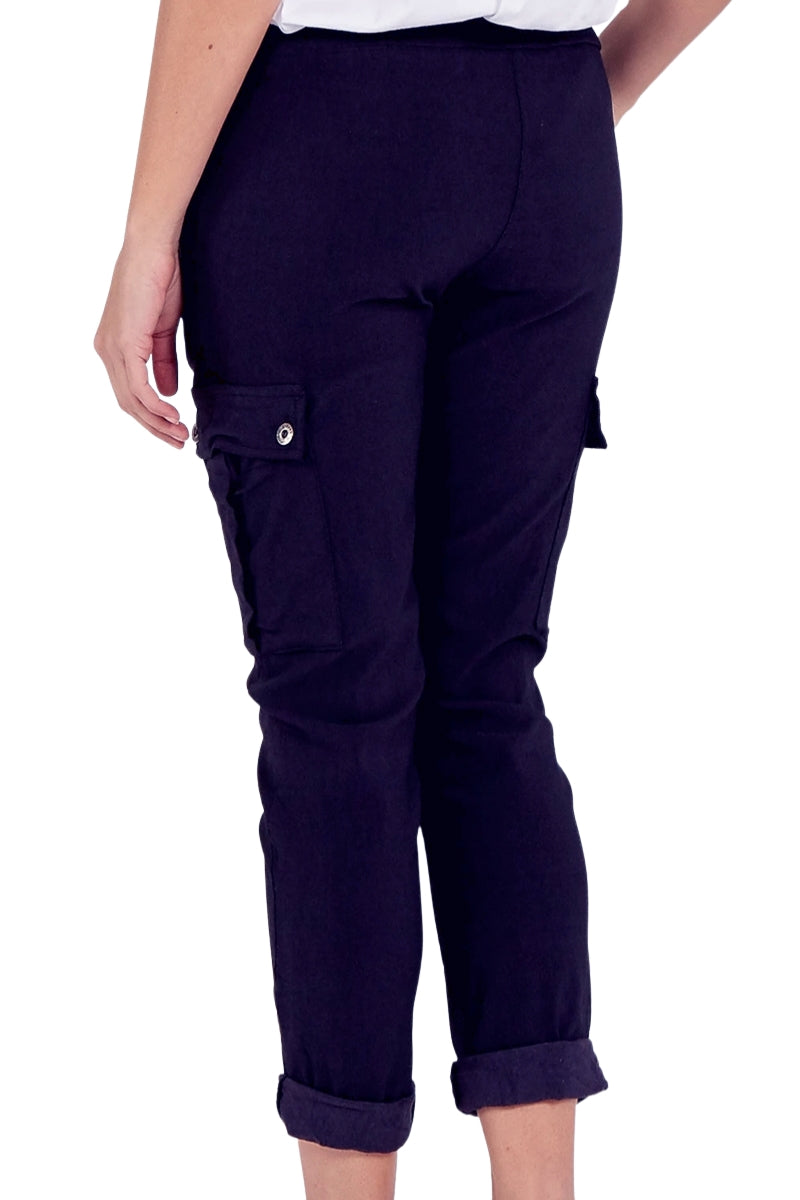 KIRSTY Cargo Magic Trousers - Navy