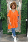 TASHA Tiered Smock Dress - Orange